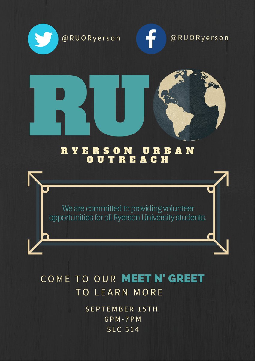 Come out to our meet n greet to learn more about RUO, our partner organizations and our $500 award! #volunteer