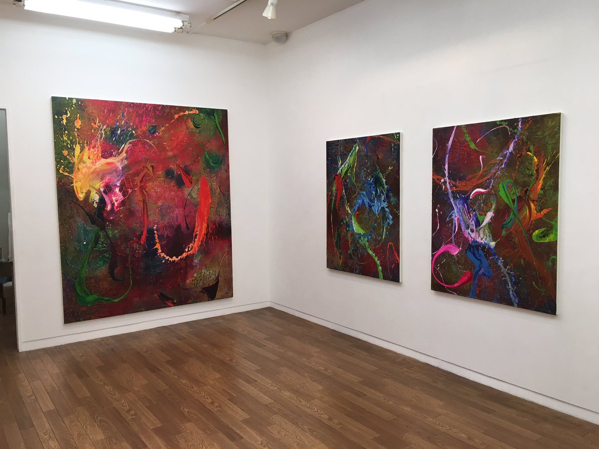 ghaku's tweet photo. 善住芳枝展、西村充展を9月17日（土）まで開催中。お二人共にスケールの大きな作品を展示されていますので、お見逃しなく！ https://t.co/osvyuIP8kC