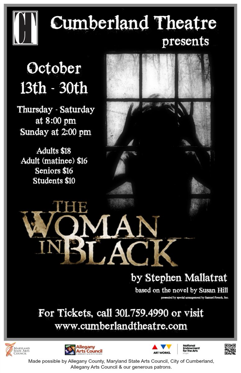 CumbTheatre's tweet photo. COMING IN OCTOBER! #womaninblack #thriller #CT2016 https://t.co/sZLWEMRKiz