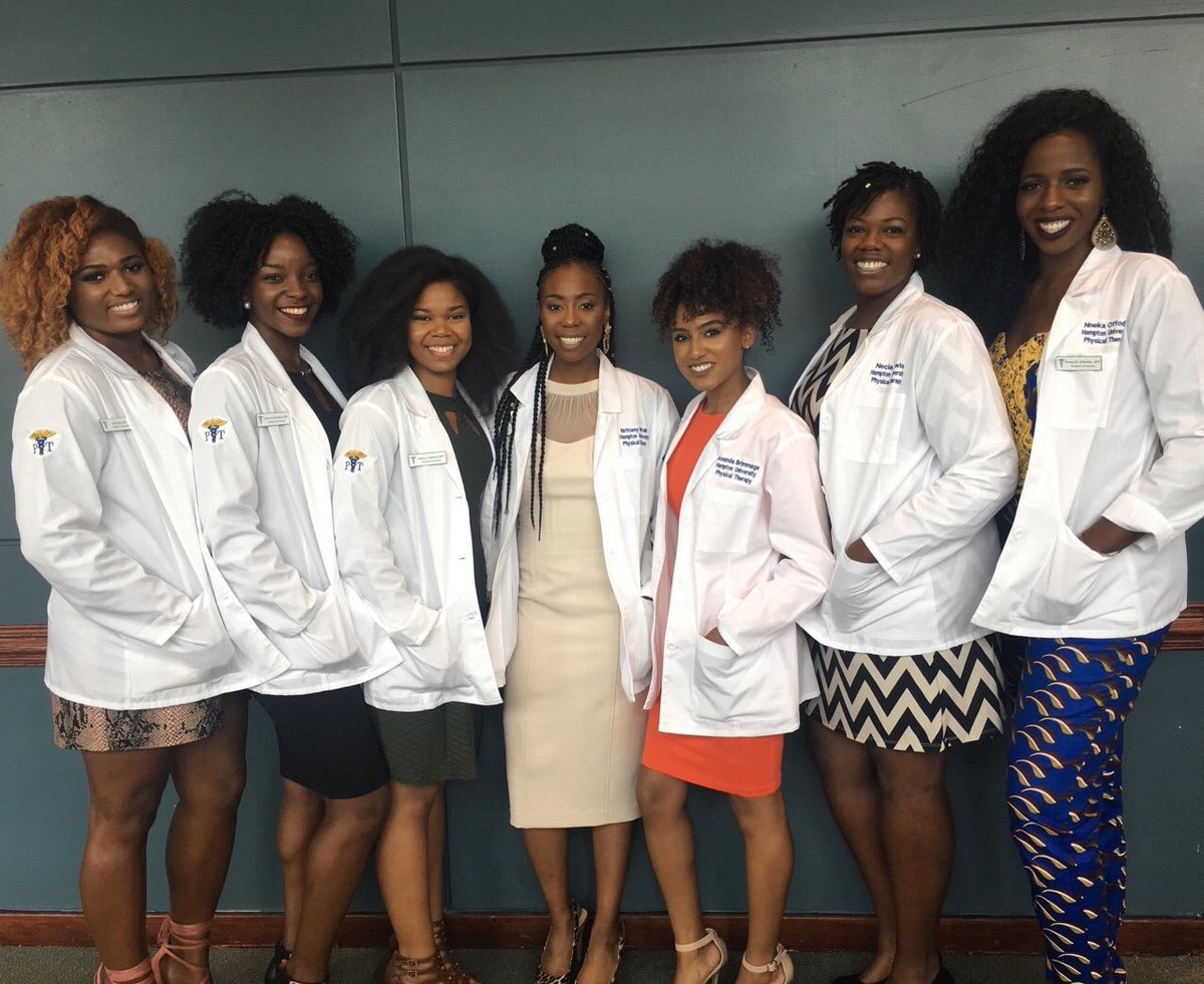 Absolutely beautiful: Seven future doctors of physical therapy at their white coat ceremony at Hampton University. 😍