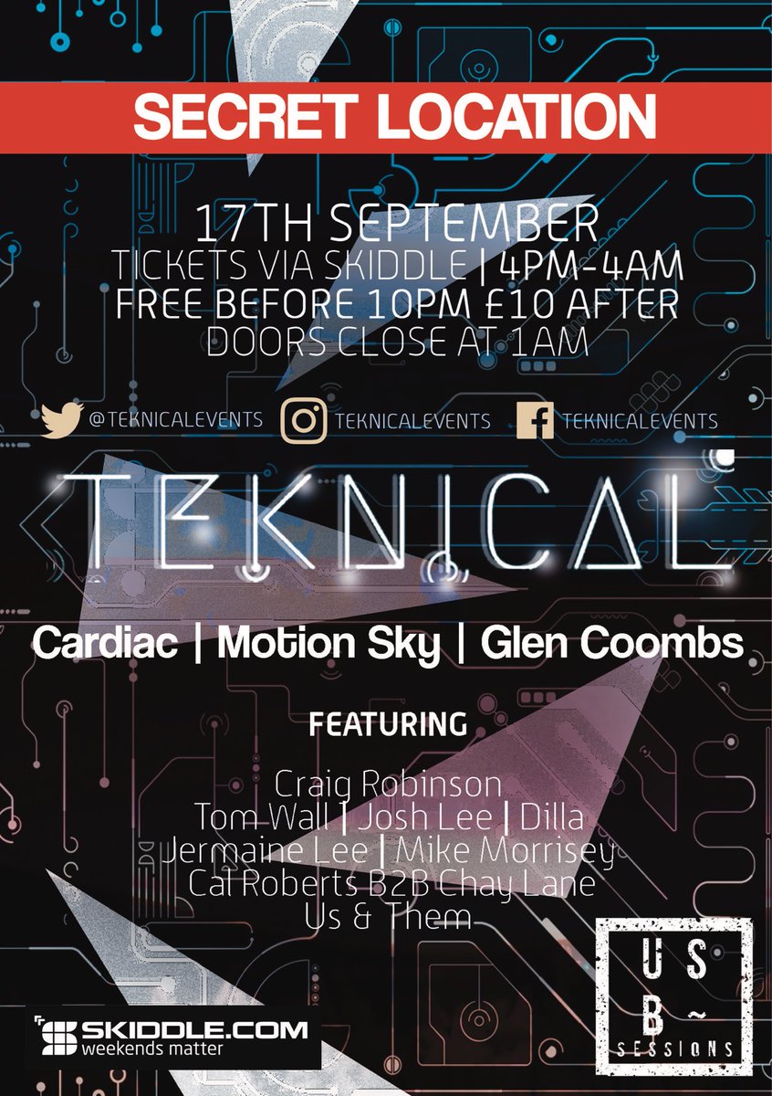 THIS SATURDAY... GET YOUR FREE DAY TICKETS NOW WHILST YOU CAN! skiddle.com/e/12826199/ #TeknicalDay&amp;Night