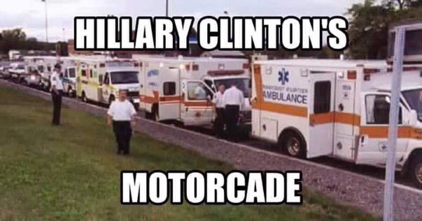 rustywells65's tweet photo. #HillarysWheelchair #HillarysHealth #ClintonCollapses #presidentialmotorcade https://t.co/iIjl2cxOtN