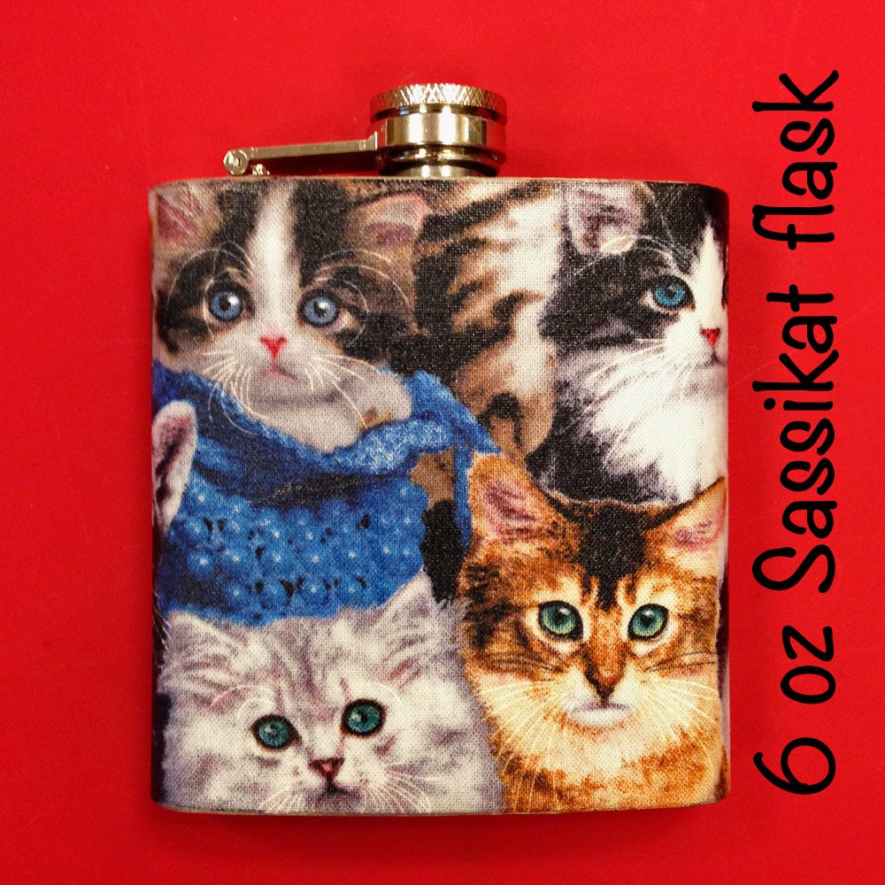 TheSassikat's tweet photo. The Sassikat flask -- Our best seller now comes in a 6 oz size. Only $15 Bucks!!! https://t.co/KTe5kbZ1hI https://t.co/eoEdpDgFh4