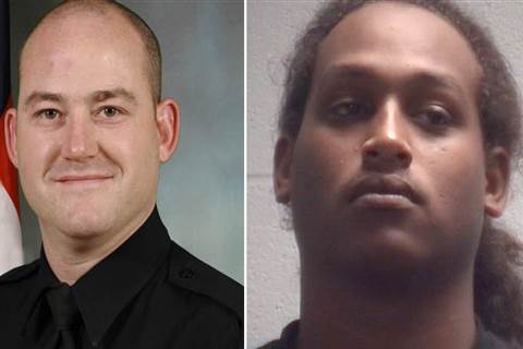 NBCNews's tweet photo. Shot police officer dies, suspect still on the loose https://t.co/4WOuaOuxEM https://t.co/ZgRDx68kVr