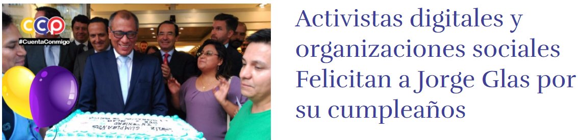 35MOVER's tweet photo. Los militantes digitales saludan al compañero Vicepresidente @JorgeGlas en su cumpleaños ➡https://t.co/2jEl7WWeyZ⬅ https://t.co/6wuC7N2FUo
