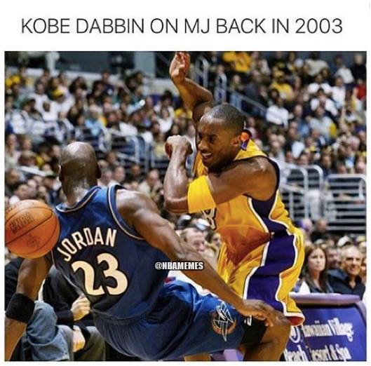 NBAMemes's tweet image. Kobe dabbin on em.