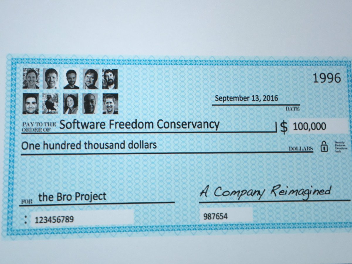 Proud to announce Corelight formerly known as .<a href="/Broala_/">Broala</a> $100K donation to .<a href="/Bro_IDS/">Bro Network Monitor</a>