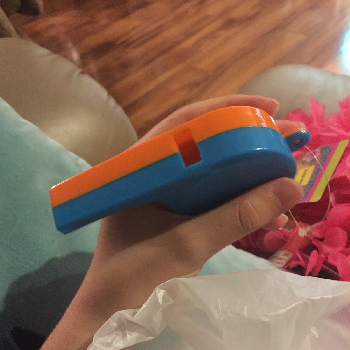 OHSFoodFight's tweet photo. come to our table @ the fb game this friday &amp; try to win these orange &amp; blue whistles or extra leis for the theme!! https://t.co/SS1JpAvwpt