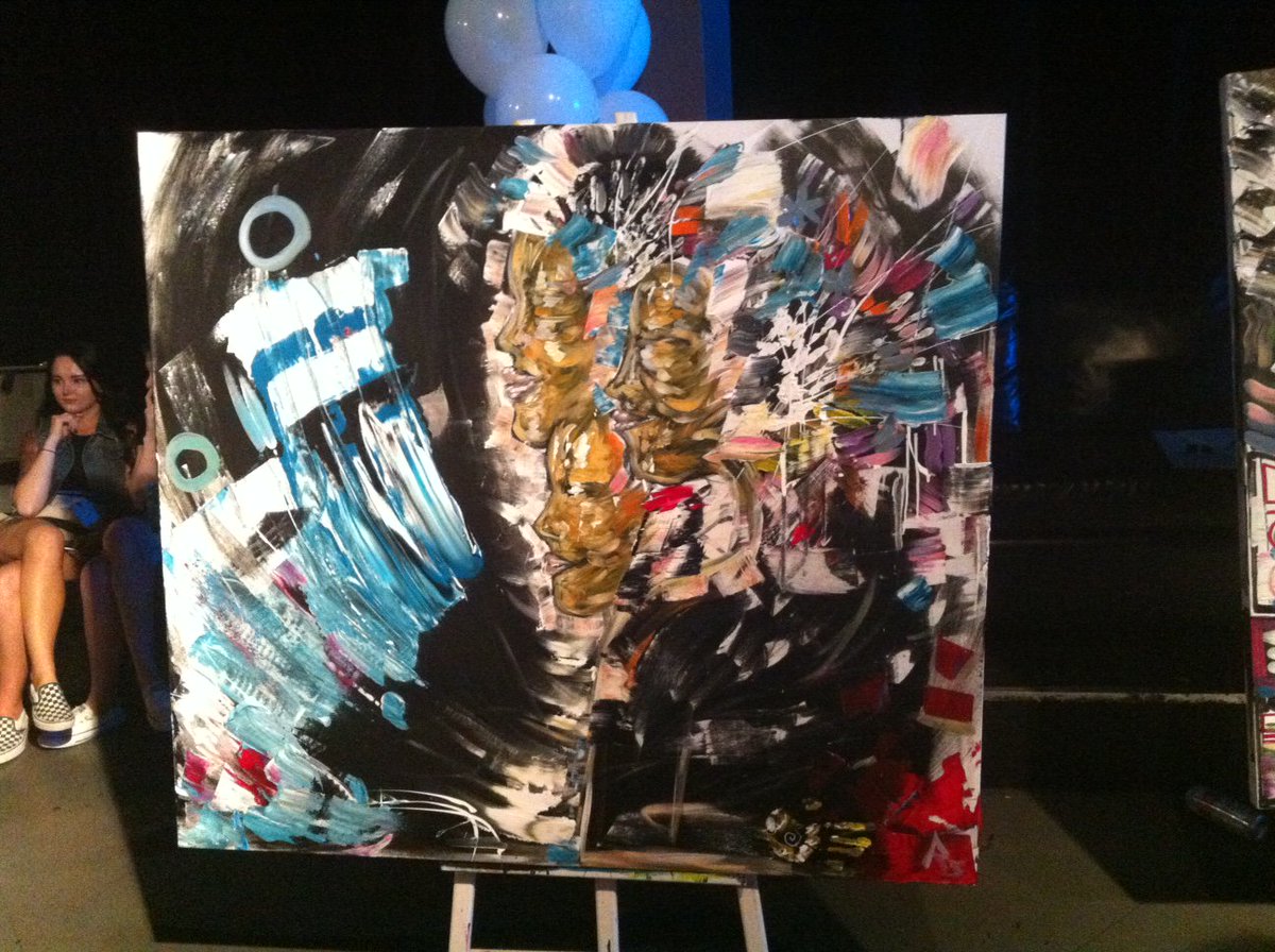 SKETCHToronto's tweet photo. Live-painting by Rowell at the #indie88dbday! Thank you @Indie88Toronto  &amp;  #bohemia.collective. https://t.co/FlRu2sfzHR