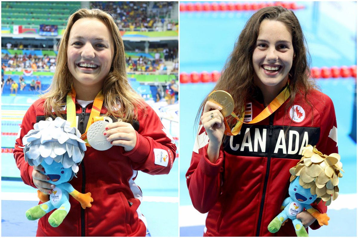 CDNParalympics's tweet photo. More #silver #gold for Canada's swim team in @Rio2016_en #Paralympics. Congrats to @TessRoutliffe @AurelieRivard ! https://t.co/kFcaelj3LR