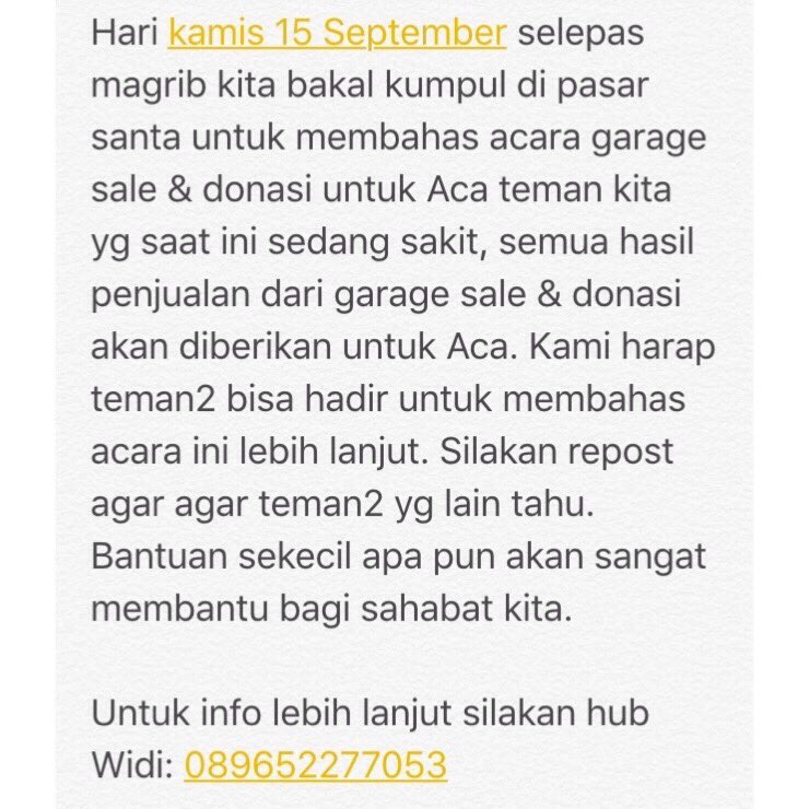 Please share this.. Cepet sembuh om Aca @sahc96jkt