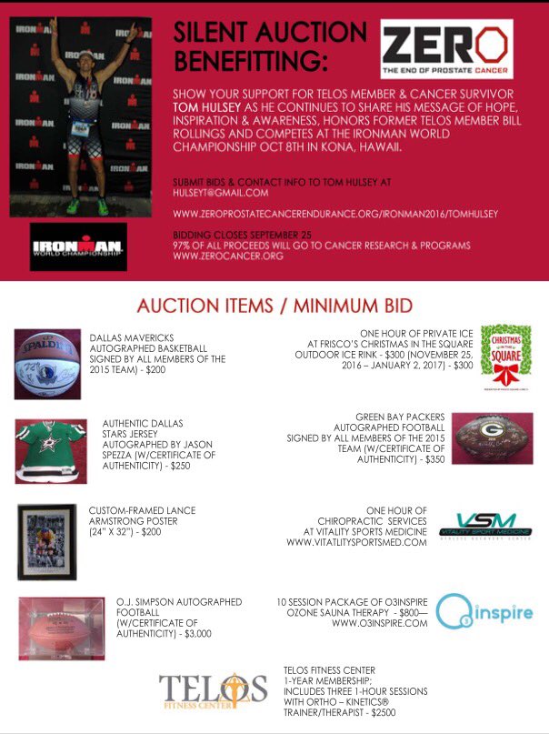 tricheFoley's tweet photo. #Dallas #sportsfans help an incredible athlete &amp; inspiring survivor with a silent auction to benefit @ZEROCancer https://t.co/zIEwzFvuEH