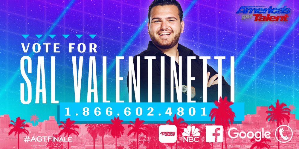 AGT's tweet photo. If @SalTheVoice is Season 11’s coolest cat, RETWEET and vote for him just like that. #AGTFinale https://t.co/xrheJcNEdy