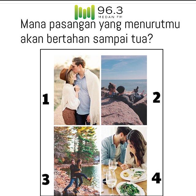 963MedanFM's tweet photo. #PsikotestBerganda
Orang medan... yg mna sih mnurut kmu yg bakal brtahan smpai tua diantara ke-4 pasangan di gambar? https://t.co/54ZcXQTnnM