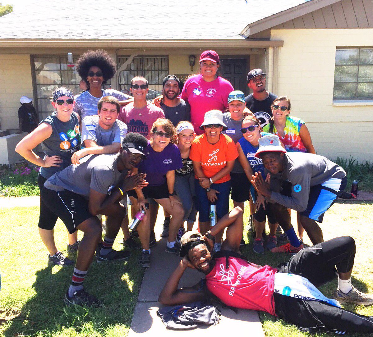 PlayworksAZ's tweet photo. Our AmeriCorps coaches are committed to serving not only their schools but the whole community! #EnergizeAZ #911Day https://t.co/bjAYHrY91v
