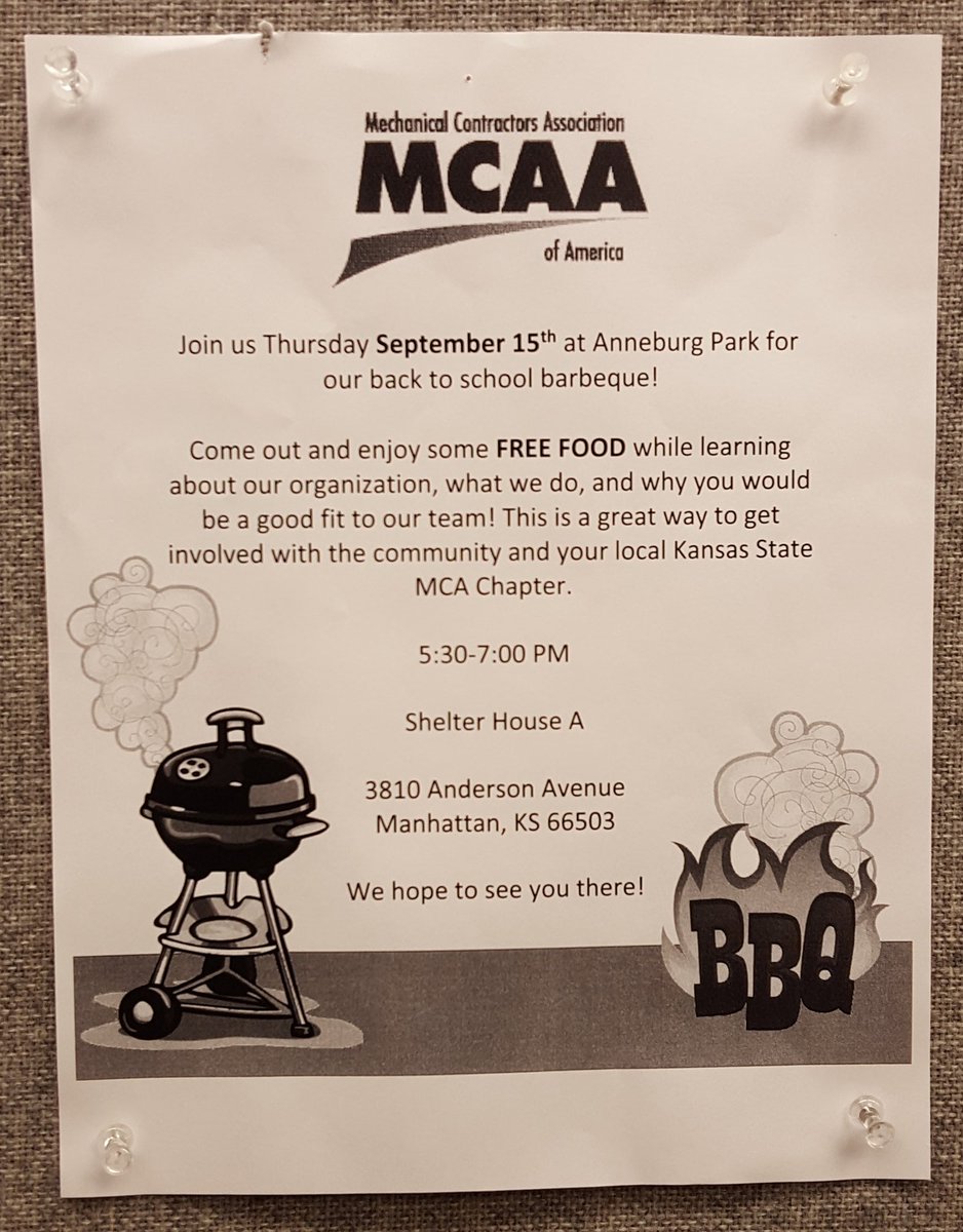 Check out the MCAA back to school barbecue Thursday at Anneburg Park 5:30-7:00!