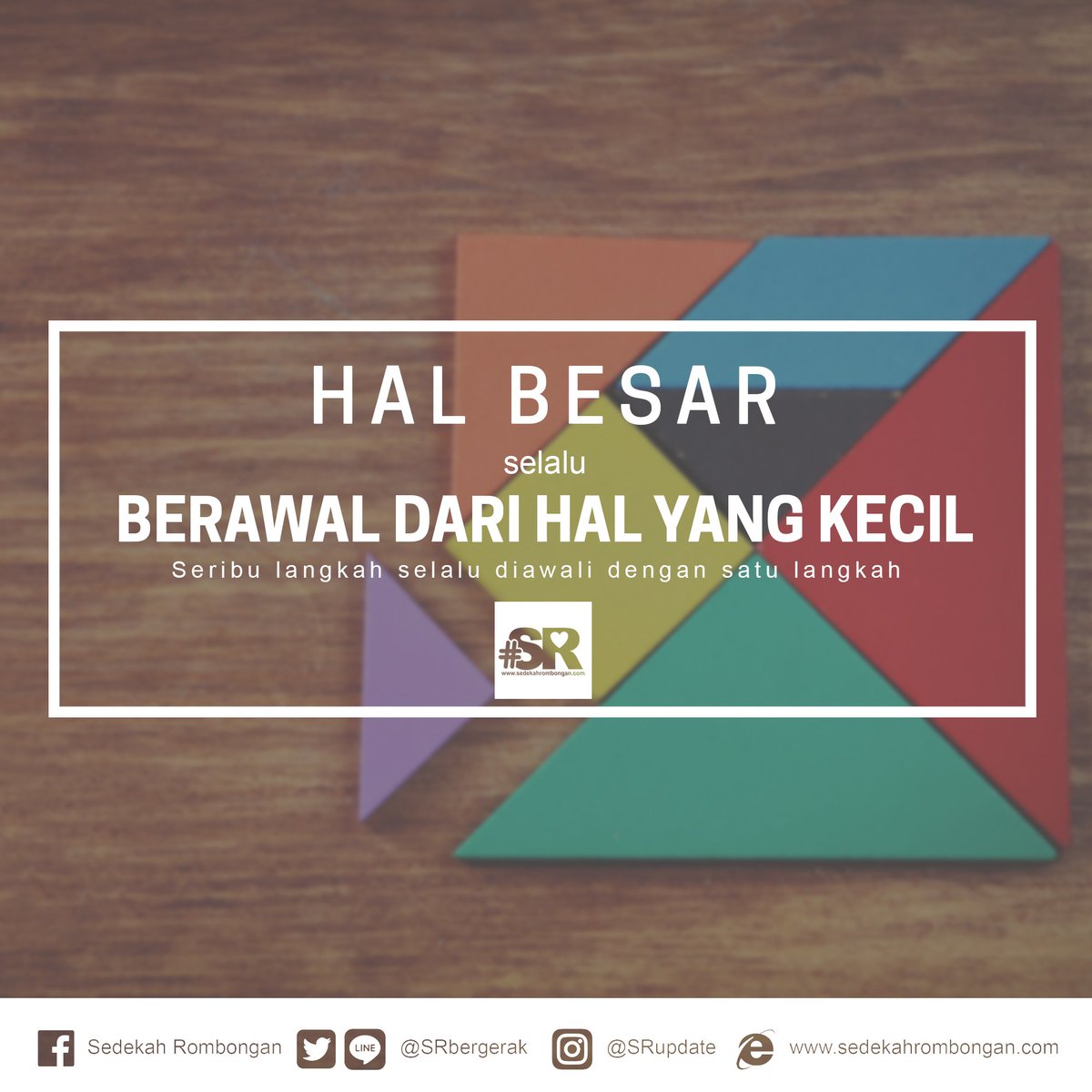 SRbergerak's tweet photo. Kumpulkan semangat-semangat kecil yang kamu terima menjadi semangat yang besar. Selamat Pagi! #SedekahRombongan https://t.co/IsorhJiQmk