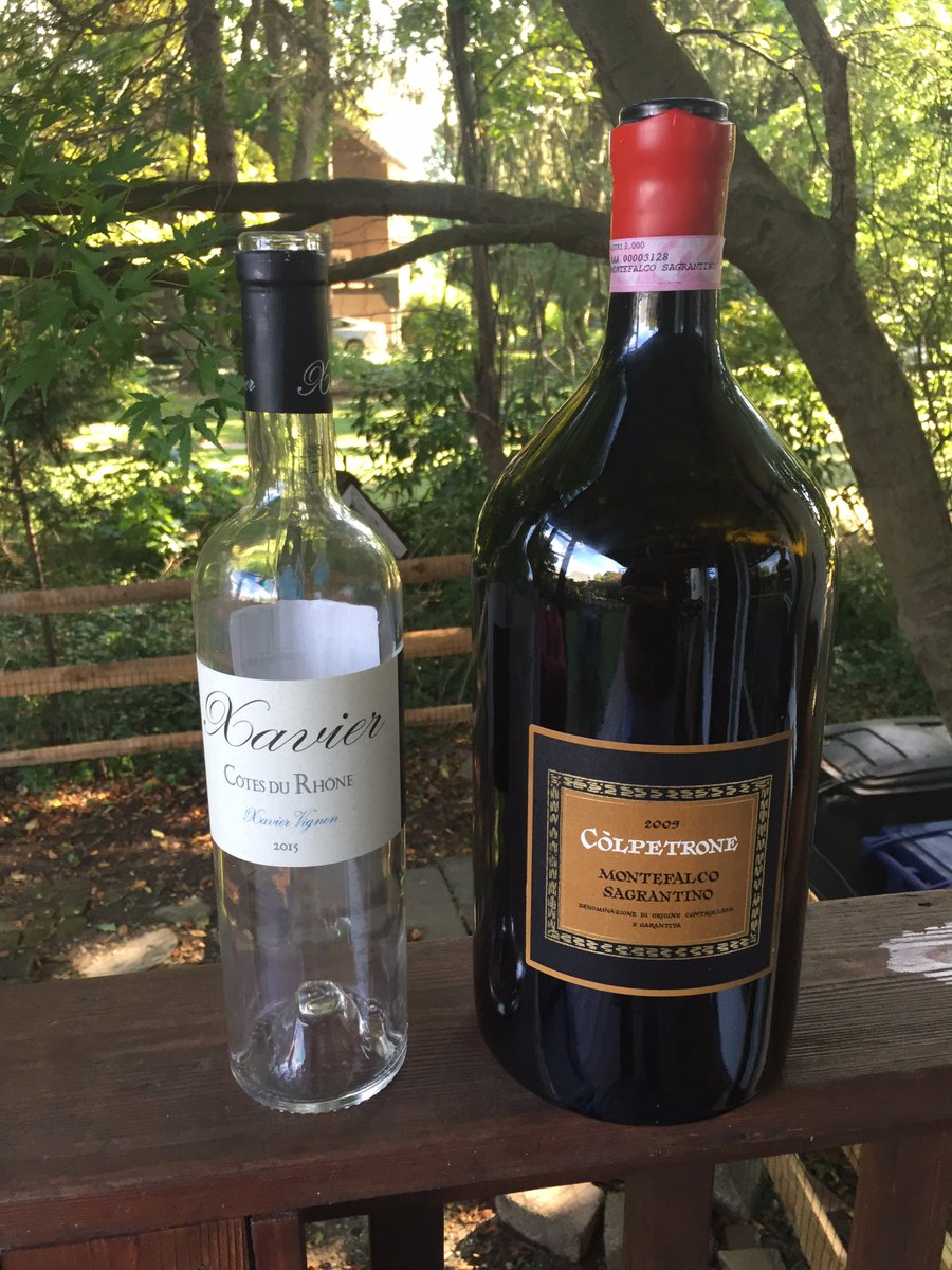 netchord's tweet photo. @enobytes @ConsSagrantino double magnum 2009, enjoyed last weekend.  bottle on the left for scale. #fallinmontefalco https://t.co/C47x7Hv322