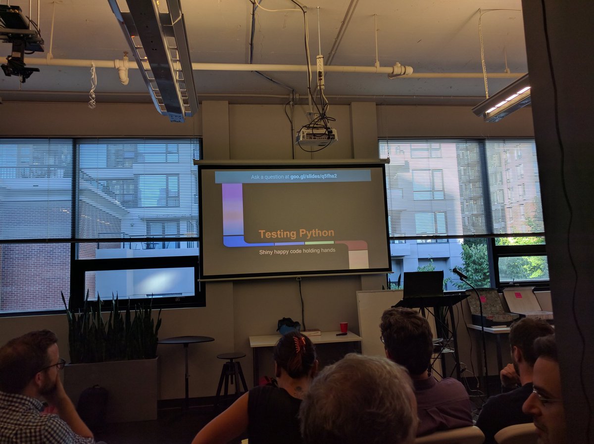 mariatta's tweet photo. Learning about Testing Python with @donkirkby @vanpyday #VanPy #meetup https://t.co/2Aow5yMT4j