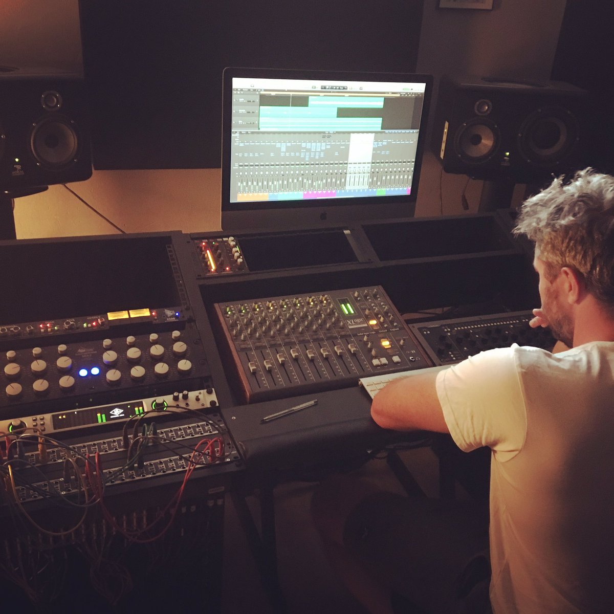 CompleteSound's tweet photo. Matt Young listening to the finished mix of his new single! @UAudio @solidstatelogic @ThisIsAPIaudio @FocalOfficial https://t.co/XSqK8xK7aM