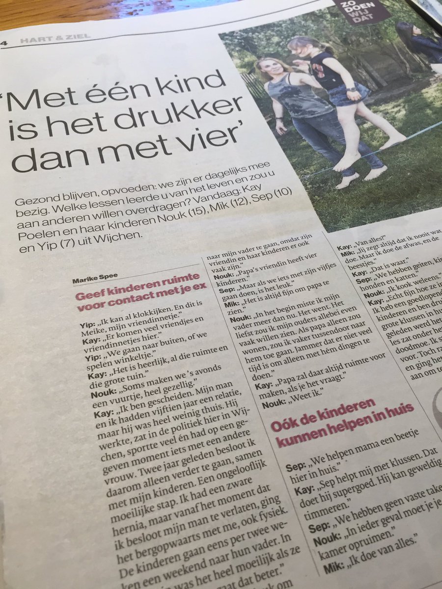 Leuk artikel in <a href="/DeGelderlander/">De Gelderlander</a> <a href="/kaypoelen/">Kay Poelen</a> ! #gezin #Wijchen
