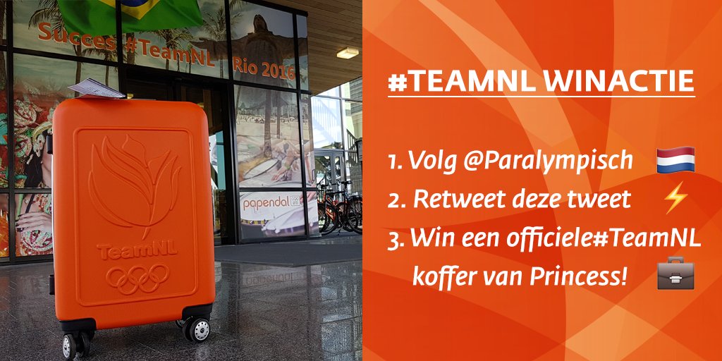 We mogen vandaag weer een #TeamNL koffer weggeven! Wie o wie kunnen we er blij mee maken? 🙌 #Paralympics