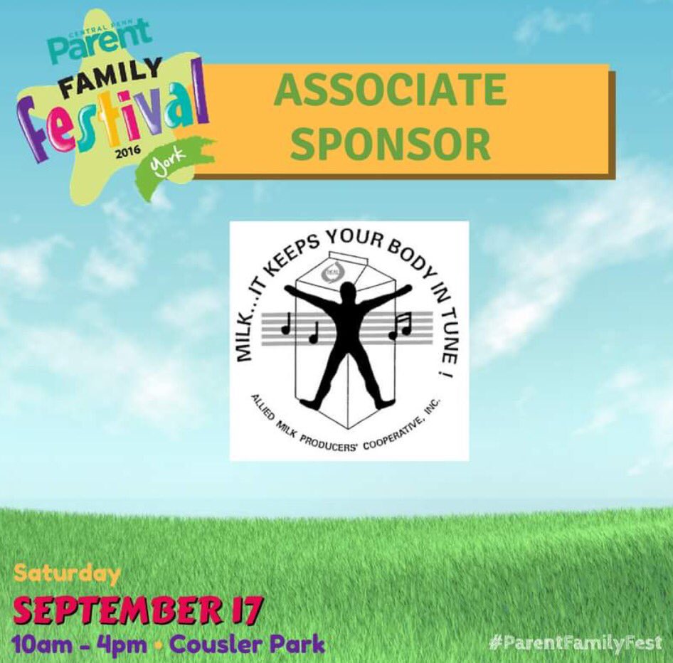 AlliedMilkProd's tweet photo. Proud to be a sponsor of this family fun festival in York!! #ParentFamilyFest https://t.co/xo9KJnp0ov