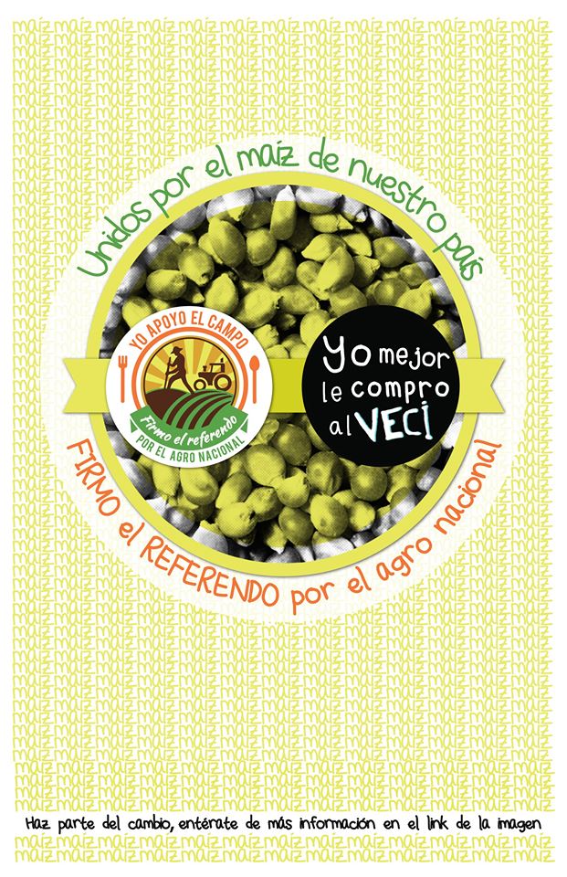 Syl_CB's tweet photo. #semmedios @catedraa @dondeelveci a favor del #ReferendoPorElAgro por el maíz de nuestro país. https://t.co/9uHYSfS4xF