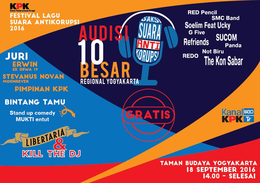 Ada <a href="/LibertariaMusic/">Libertaria</a> <a href="/killthedj/">Marzuki Mohammad</a> di <a href="/festivalsaksi/">Festival Lagu SAKSI</a> #AudisiYK #SAKSIKPK !! Jangan lewatkan keseruannya tgl 18 Sept!