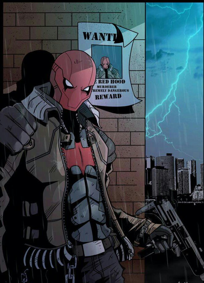 The infamous outlaw,Red Hood,was lurking in the city,out on the run as a wanted man &amp; on another crime wiping job.
+