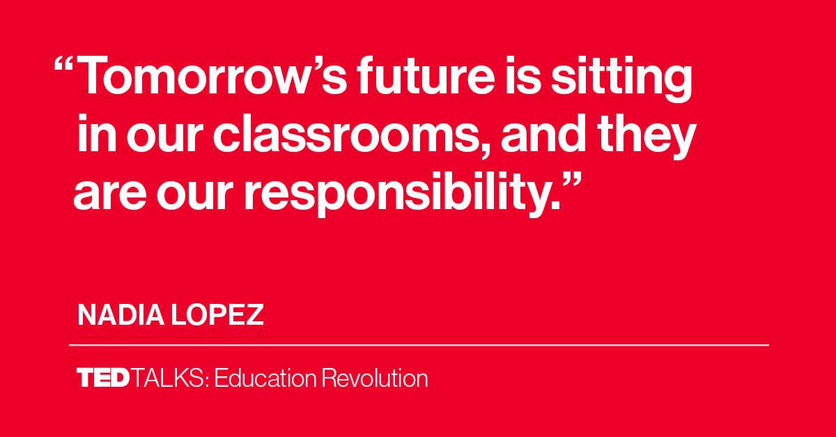 TEDTalks's tweet image. Principal Nadia Lopez urges us to believe in the brilliance of young people. #TEDTalksPBS @TheLopezEffect