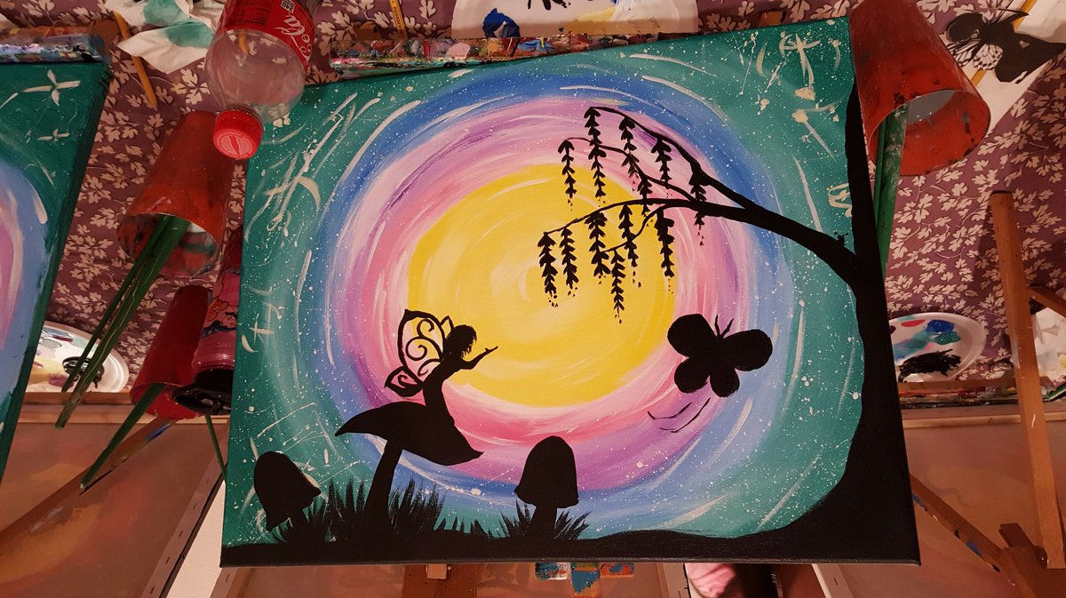 pbmmc's tweet photo. Completed painting from a fun night with coworkers. #splatz #painting https://t.co/EXjDmari5g