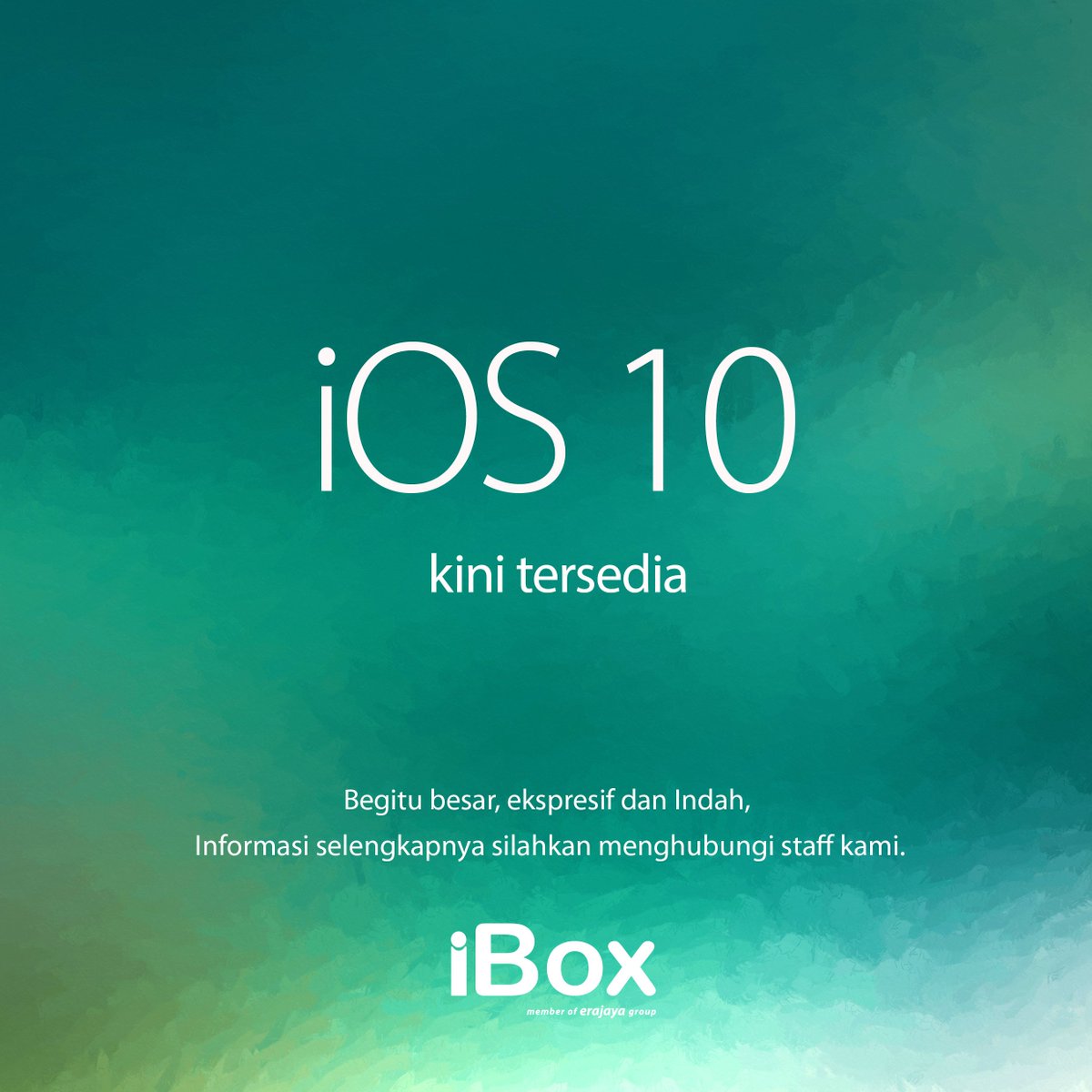 iBoxIndonesia's tweet photo. Download iOS 10 di iOS Device kamu, Sekarang! Kunjungi iBox Premium Reseller untuk tanya apapun mengenai iOS 10! https://t.co/167sOUI3ld