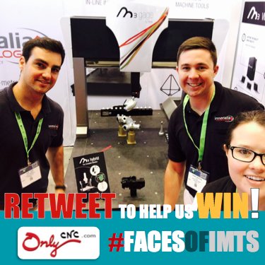 OnlyCNC's tweet photo. Awesome seeing @Metromeet (E-4163) at #IMTS! Help them win #FacesOfIMTS with a RETWEET by Sept 22! #VisitMeOnlyCNC https://t.co/vREdYZYsqS