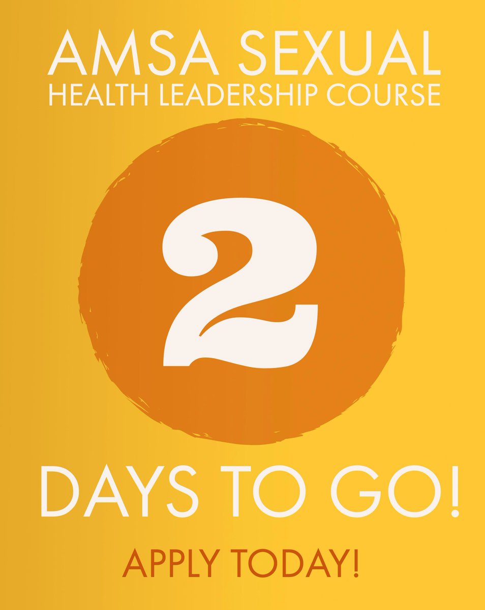 AMSASHLC's tweet photo. TWO DAYS TO GO! Get those apps in + become a #sexualhealth expert! Open worldwide! https://t.co/zDO3nw0itQ https://t.co/OipIaQ8rQk