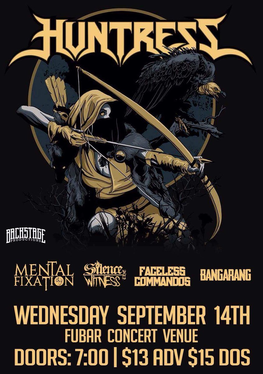 STWSTL's tweet photo. SHOW TOMORROW. TICKETS ARE IN SHORT SUPPLY. HIT US UP! Come see us and other great bands open for @HuntressKills 🤘🎶😈 https://t.co/UI406c5H8W