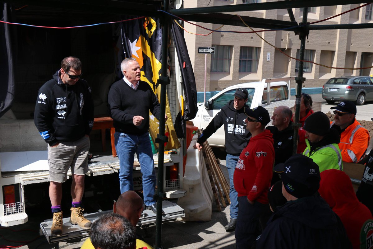 with our guys at the #cub55 today. great set up, morale high, whole movement is behind them #ausunions #auspol