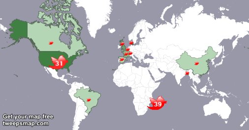 MandimbyRnv's tweet photo. My followers live in 12 countries: Madagascar(38%), USA(31%)... https://t.co/Es6iavWywG
Get your free map! https://t.co/UkioWEN45F