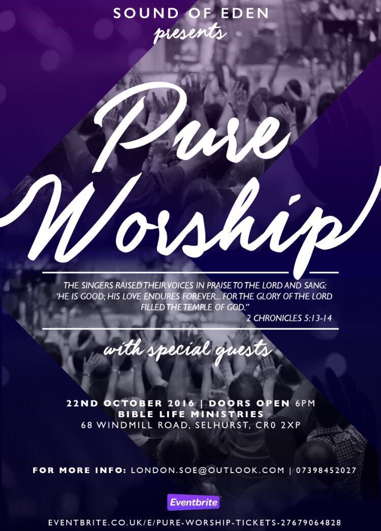 _SoundOfEden's tweet photo. PURE WORSHIP! 22nd OCTOBER 2016! A time in his presence! Be there! https://t.co/n5DFXfSXMJ