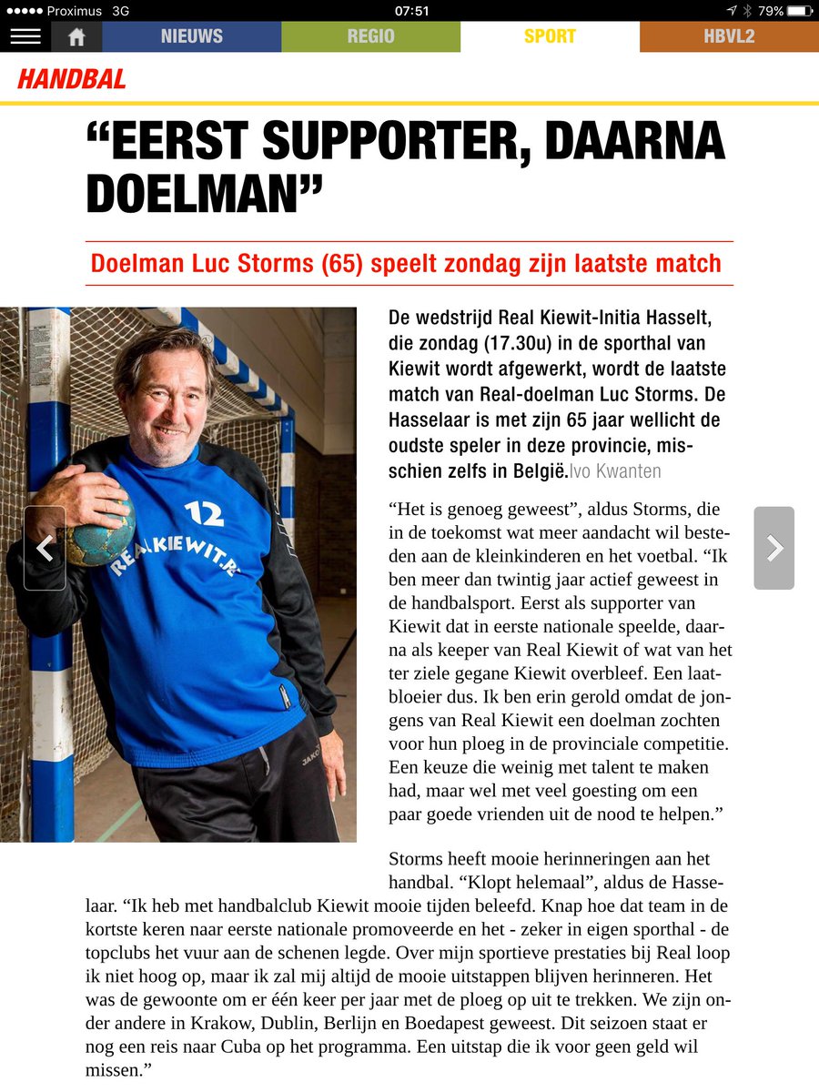 Top-sport beleving! Lees vandaag het artikel in HBVL.