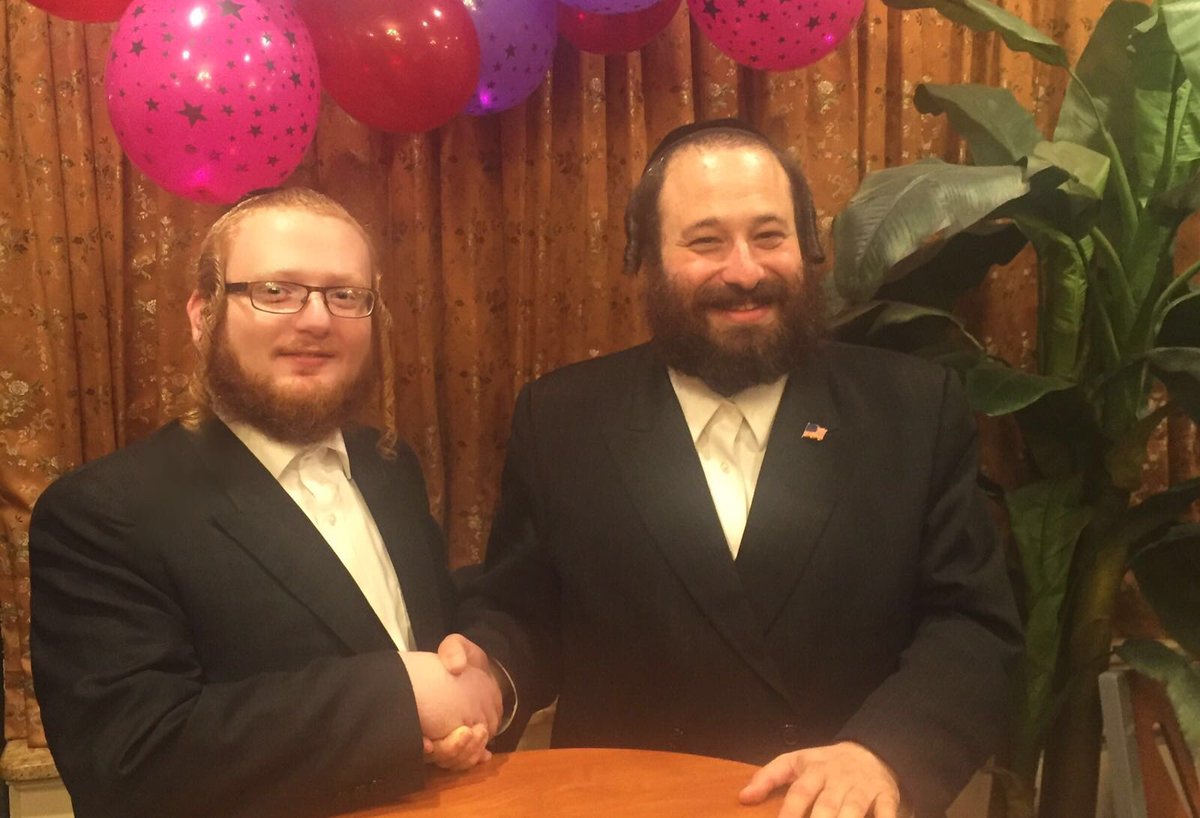 jacobkornbluh's tweet photo. .@AronWieder and campaign manager @BPolatseck celebrating victory in #AD98 Dem primary #JewishVote https://t.co/aIFLAzEufi