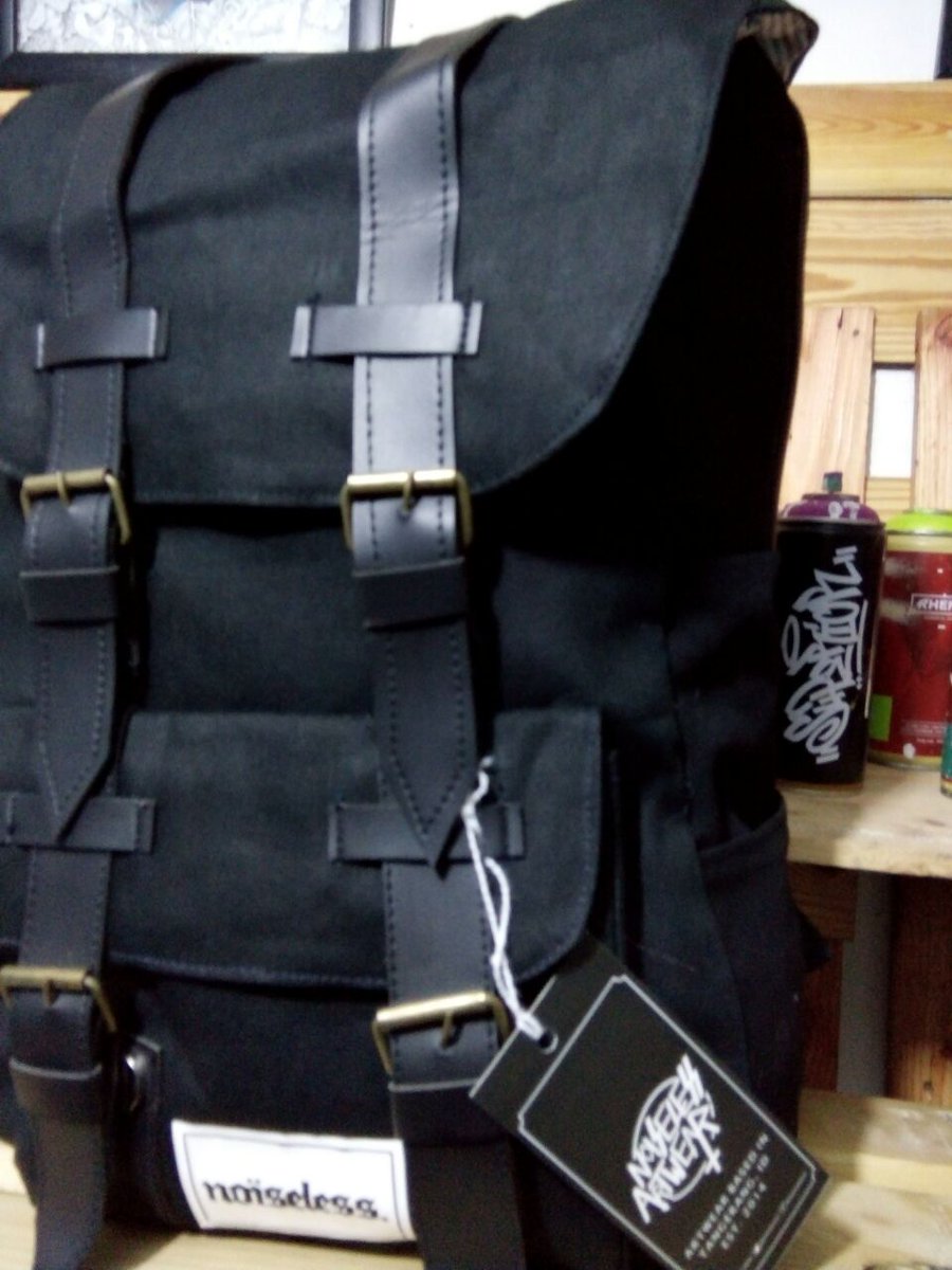 Backpack ns black IDR 250K available at noiseless and for order online whatsapp : 083875540604