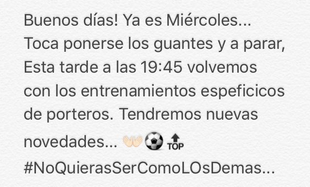 edpgoalkeeper's tweet photo. Buenos días! Miércoles .... A Parar 👐🏻⚽️🔝 https://t.co/nIcAxu8PQ0