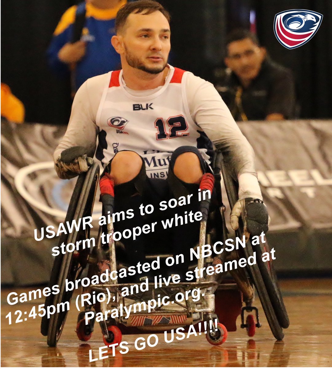 JamesGumbert's tweet photo. Four years in the making Time to go to work! @USParalympics @usawchrugby #winthegames #Rio2016 https://t.co/R885JlB0iz