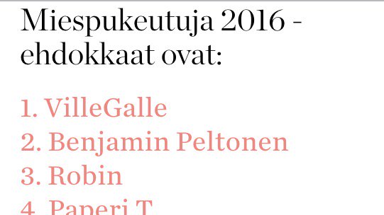 Jos joskus on Vuoden Miesriisuja -kategoria niin lemme know <a href="/ellefinland/">Elle Finland</a>