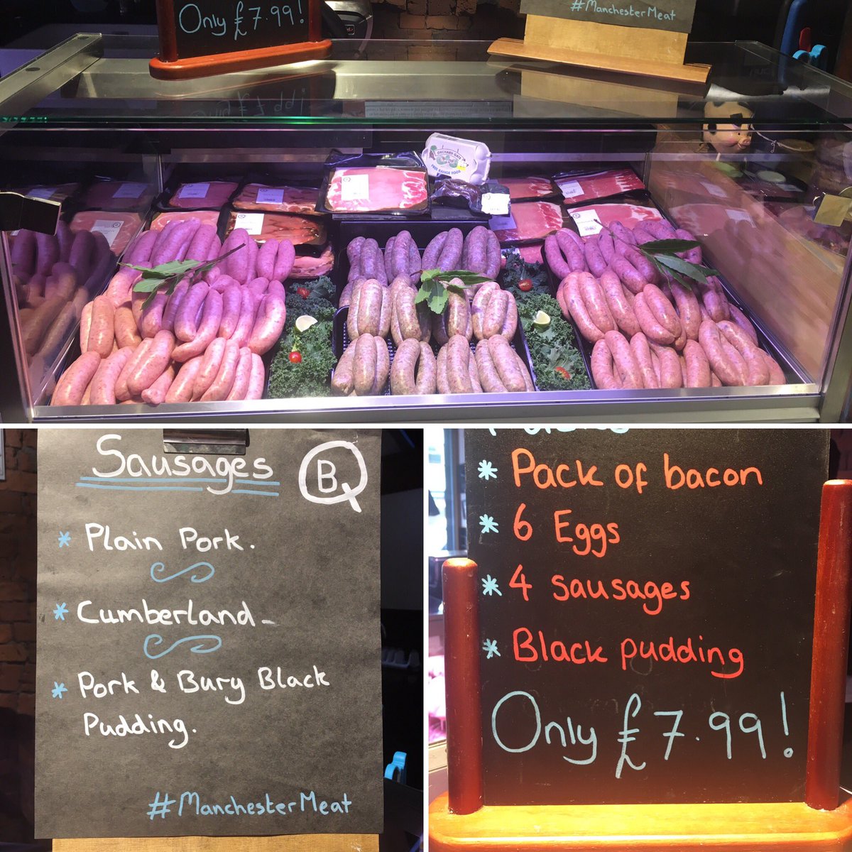 butchersquarter's tweet photo. @BQ_Jason has been hard at it this morning making fresh #sausage Why not try our great value #BreakfastPack #NQ #MCR https://t.co/YXSYZOFFSv