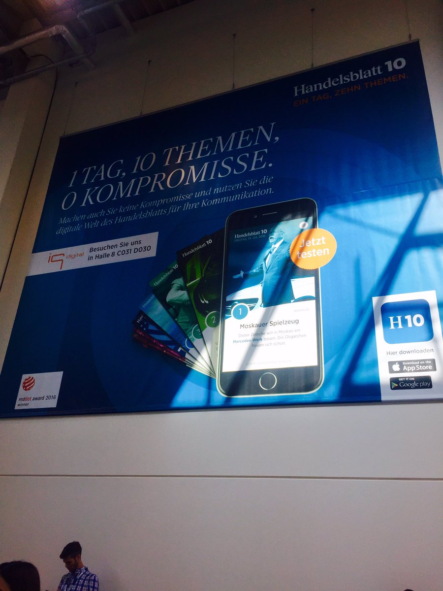 TBOagency's tweet photo. #TBOinteractive & #Handelsblatt10 auf der #dmexco2016 #reddotaward #Yaeh https://t.co/j6zyWfcPm2
