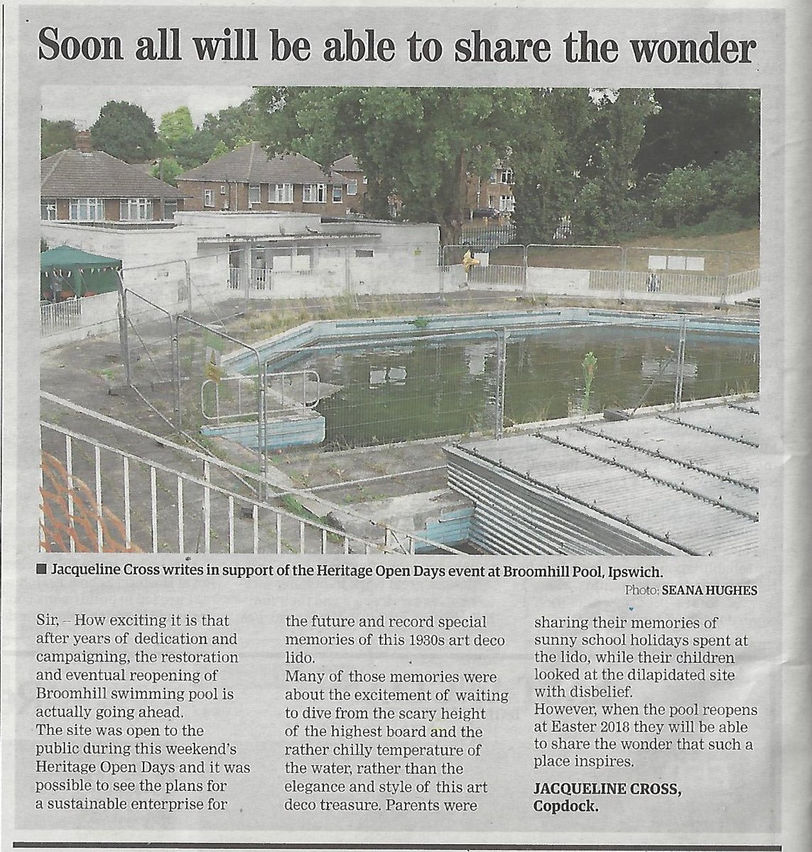 broomhillpool's tweet photo. Fab letter in @EADT24 thanks Jacqueline Cross for visiting #HODs2016
We want to share the wonder!! #lidolove https://t.co/p4zU8Ekin5