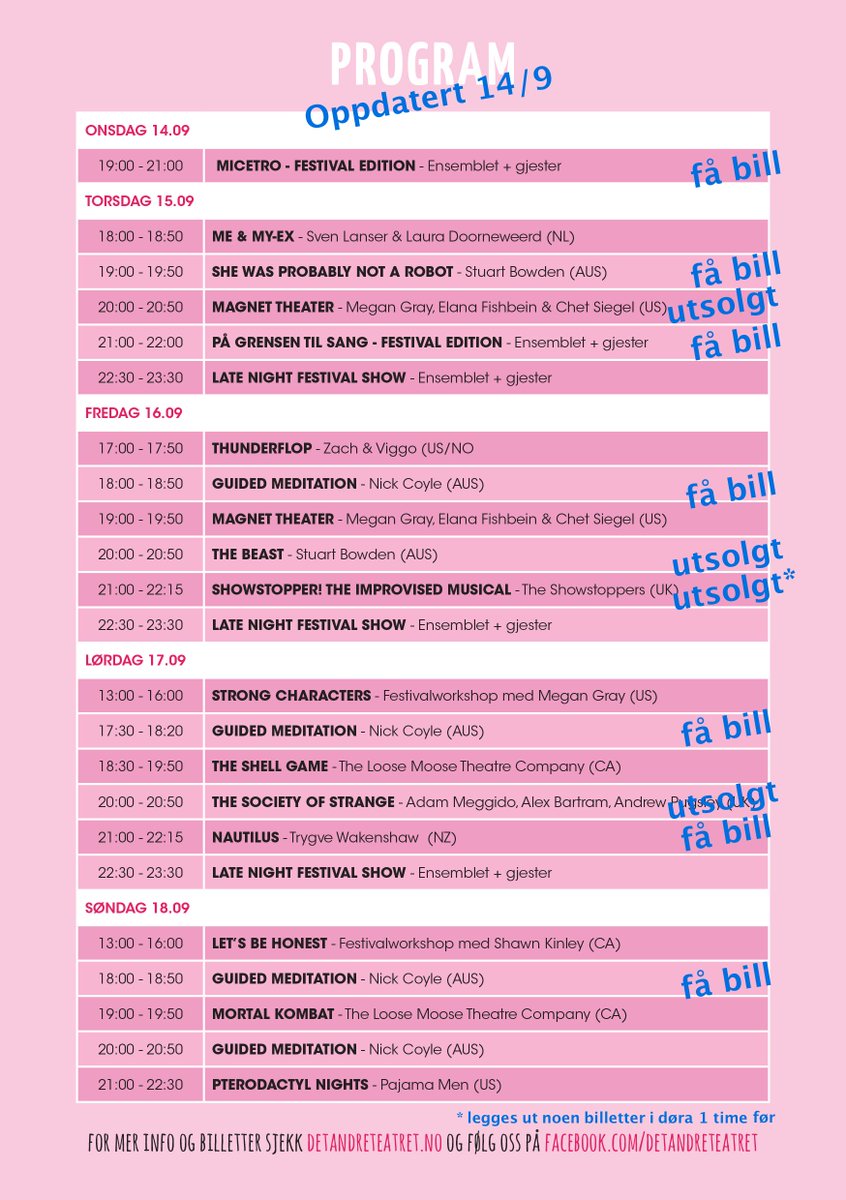 detandreteatret's tweet photo. Dagens oppdatering på billettsalg! https://t.co/JXBSbioh2k