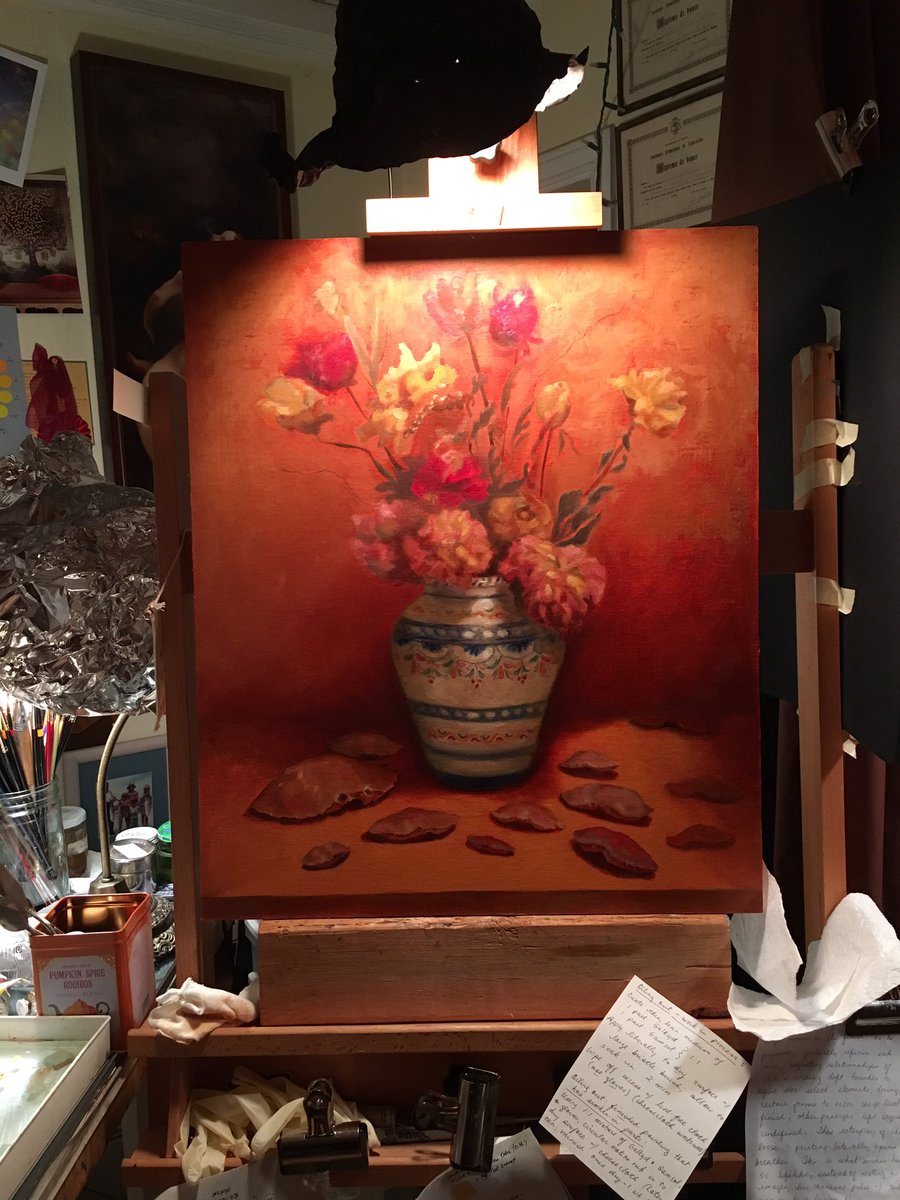 pathalsell's tweet photo. Work in progress #StillLife #oilpaint #crabshells #driedflowers https://t.co/FWxzLyG325